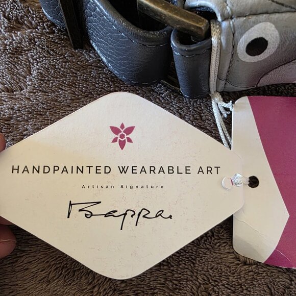 Anuschka Medium Hobo Hand Painted Leather Shoulder Bag Patchwork Pewter NWT - Picture 6 of 16